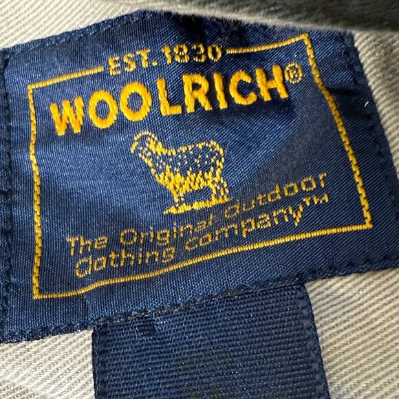 Woolrich Long Sleeve Canvas Work Shirt Button Down Front Two Pocket Tan/Brown XL - Picture 2 of 10